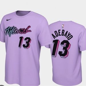 NBA Miami Heat Boys Vice Versa Bam Adebayo T-shirt in Purple| Size: M 10/12